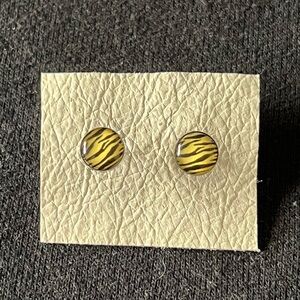 Zebra Stripe Faux Plug Earrings